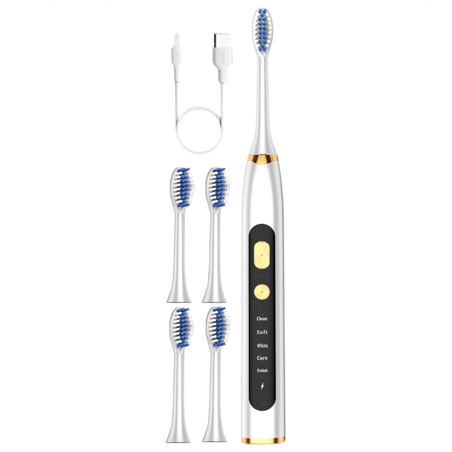 Electric Toothbrush 5 Modes 15 Day Using Time for Kids Rechargeable  White