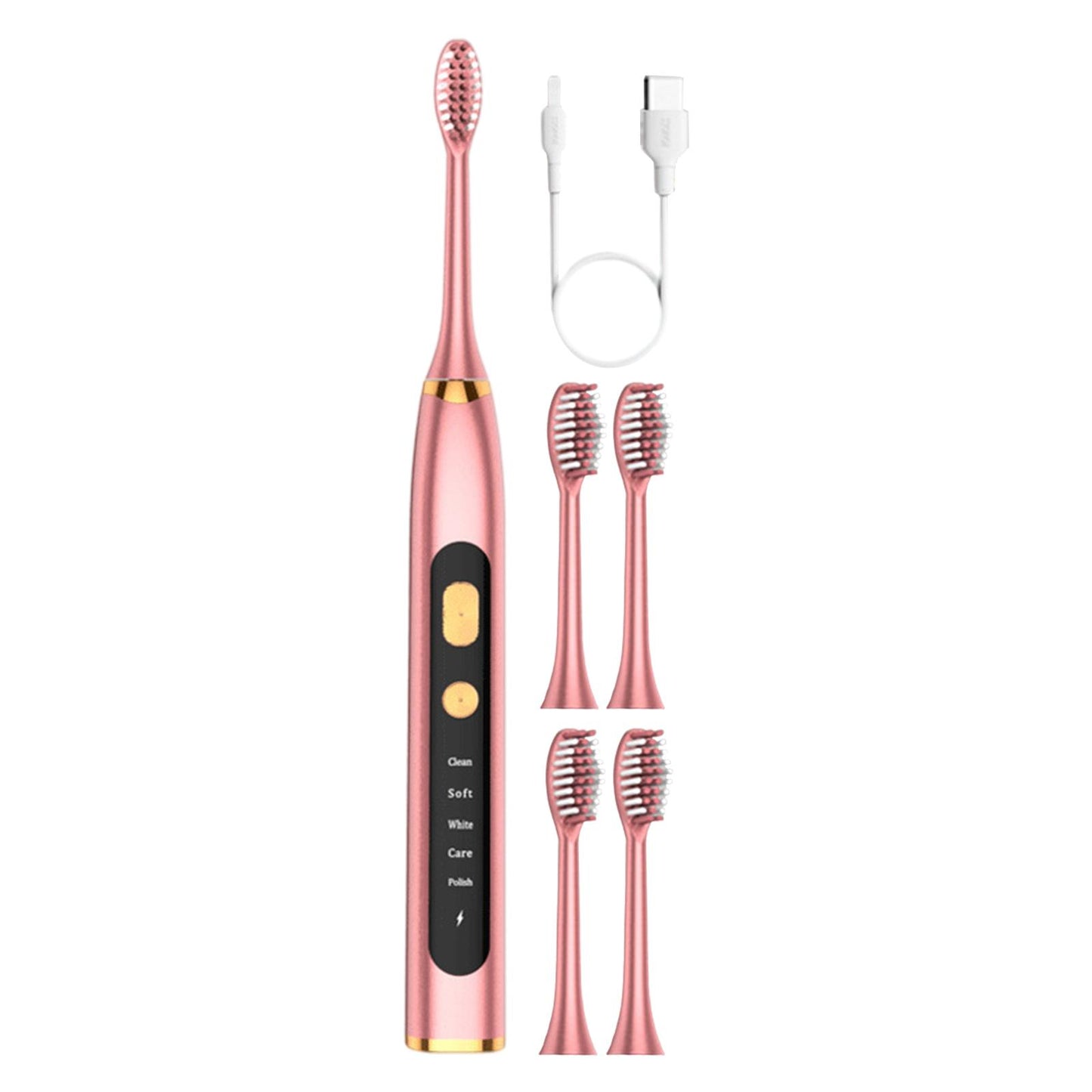 Electric Toothbrush 5 Modes 15 Day Using Time for Kids Rechargeable  Pink