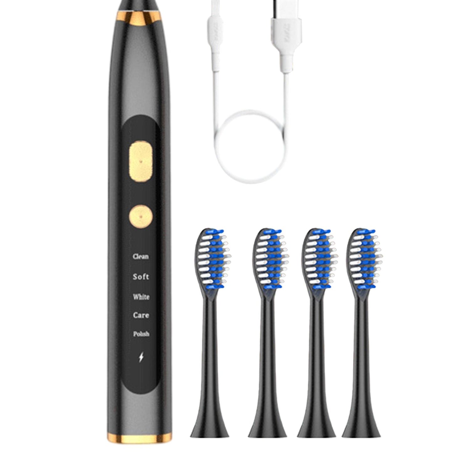 Electric Toothbrush 5 Modes 15 Day Using Time for Kids Rechargeable  Black