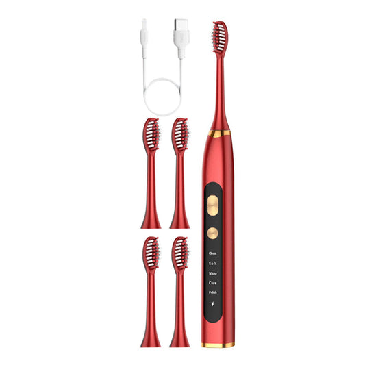 Electric Toothbrush 5 Modes 15 Day Using Time for Kids Rechargeable  Red