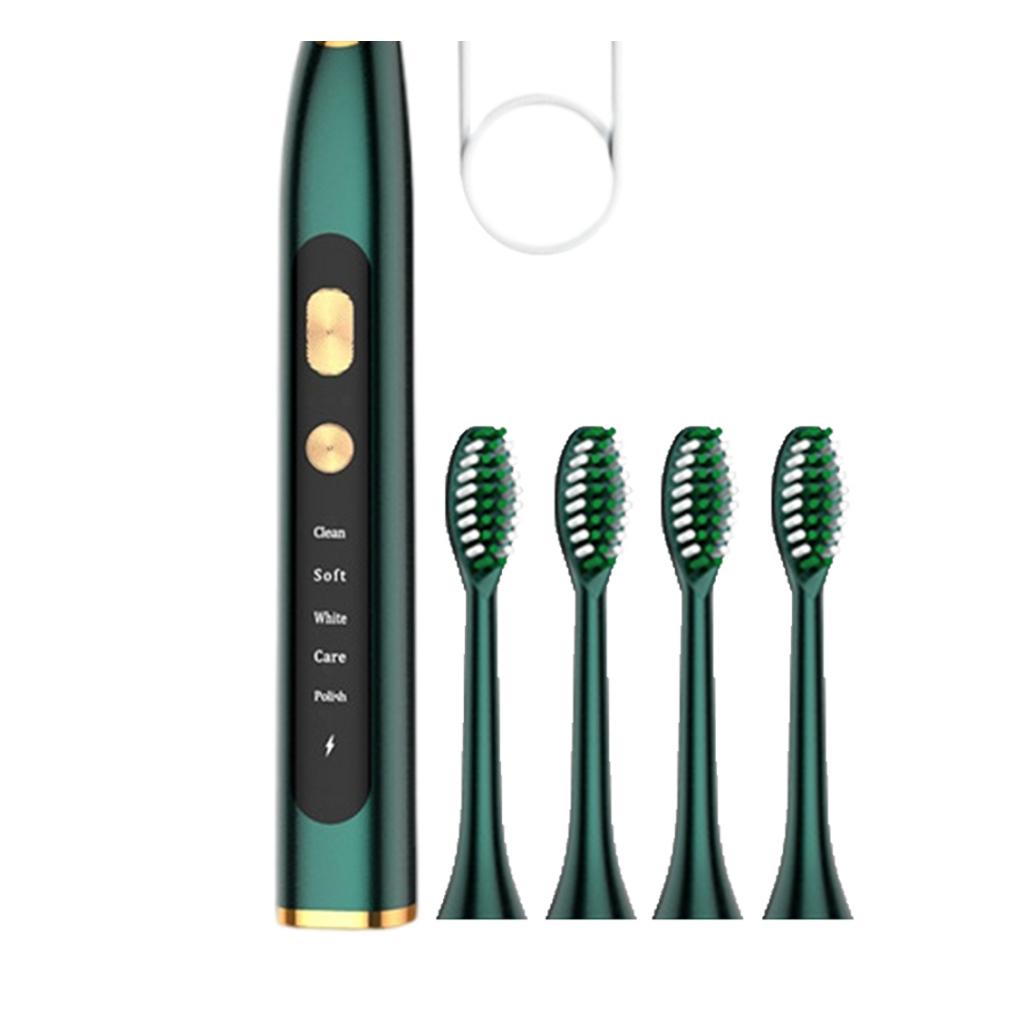 Electric Toothbrush 5 Modes 15 Day Using Time for Kids Rechargeable  Green