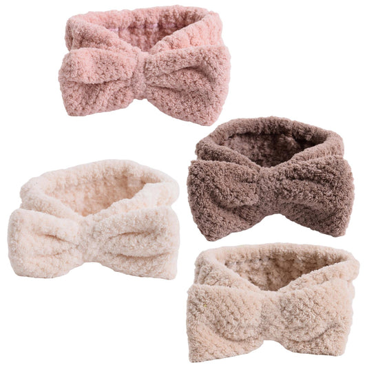 SPA Headband Coral Fleece Head Wraps Soft for Facial Wash Women Dark Brown