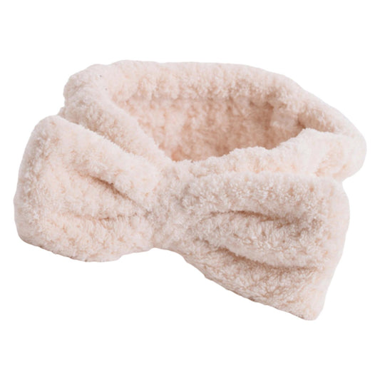 SPA Headband Coral Fleece Head Wraps Soft for Facial Wash Women Beige