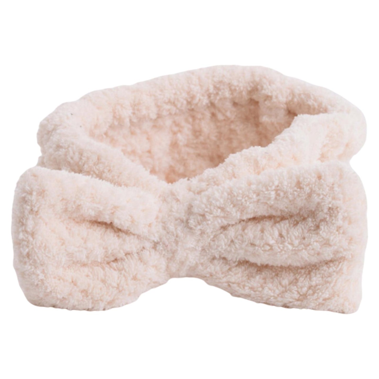 SPA Headband Coral Fleece Head Wraps Soft for Facial Wash Women Beige