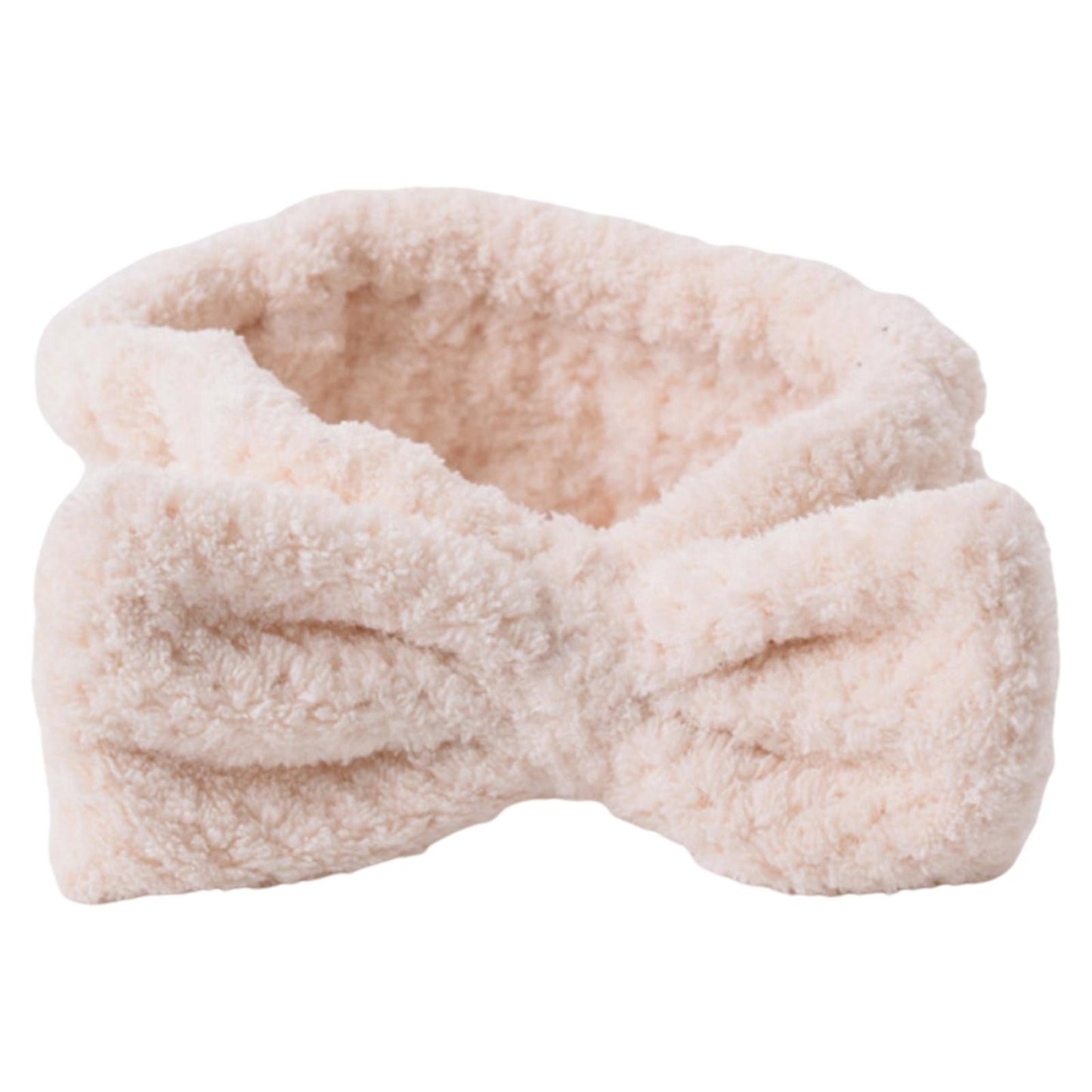SPA Headband Coral Fleece Head Wraps Soft for Facial Wash Women Beige