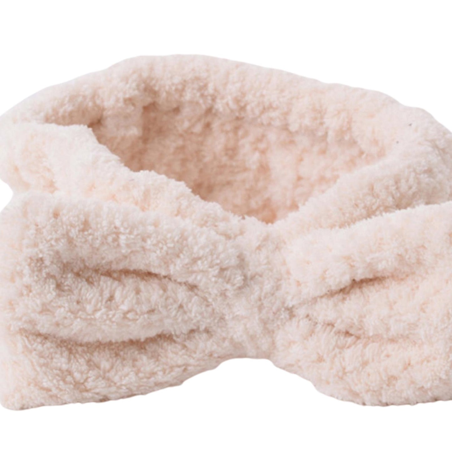 SPA Headband Coral Fleece Head Wraps Soft for Facial Wash Women Beige