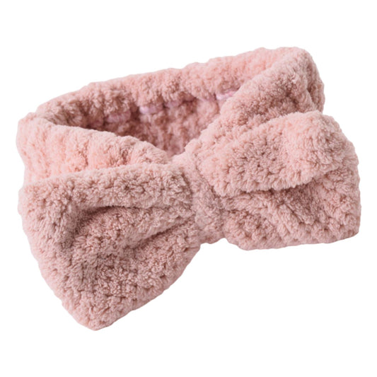 SPA Headband Coral Fleece Head Wraps Soft for Facial Wash Women Pink