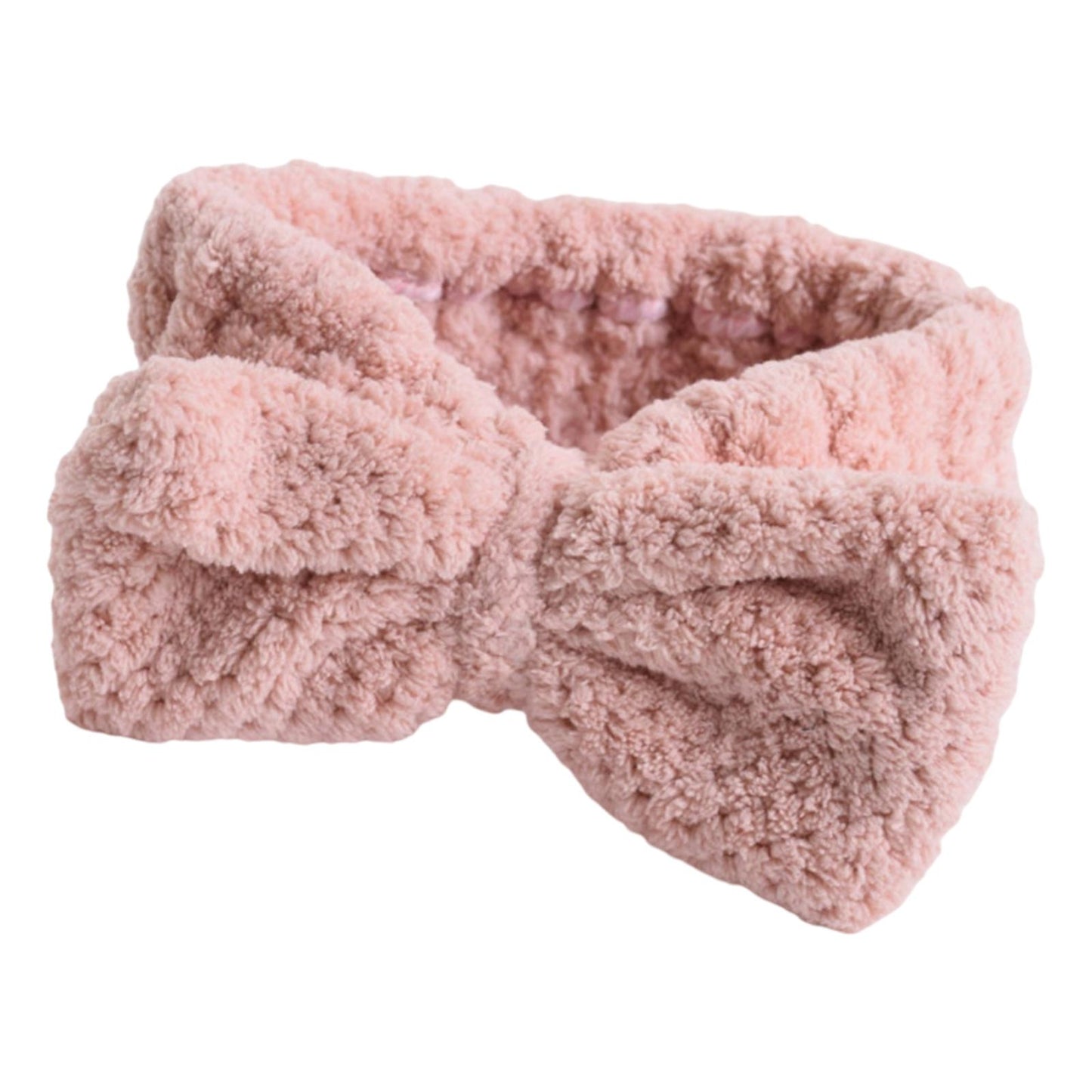 SPA Headband Coral Fleece Head Wraps Soft for Facial Wash Women Pink