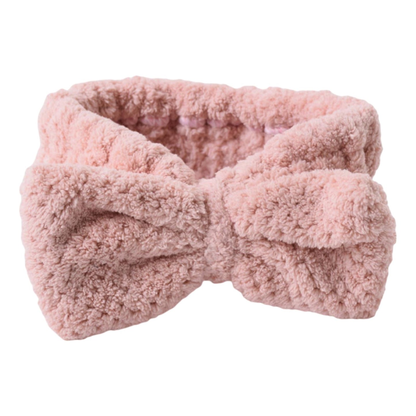 SPA Headband Coral Fleece Head Wraps Soft for Facial Wash Women Pink