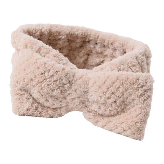 SPA Headband Coral Fleece Head Wraps Soft for Facial Wash Women Brown