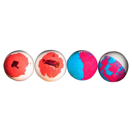 Bath Bombs Kit Sea Salt Bubble Bath Natural Essential Oils Balls for Women 4pcs in One Box