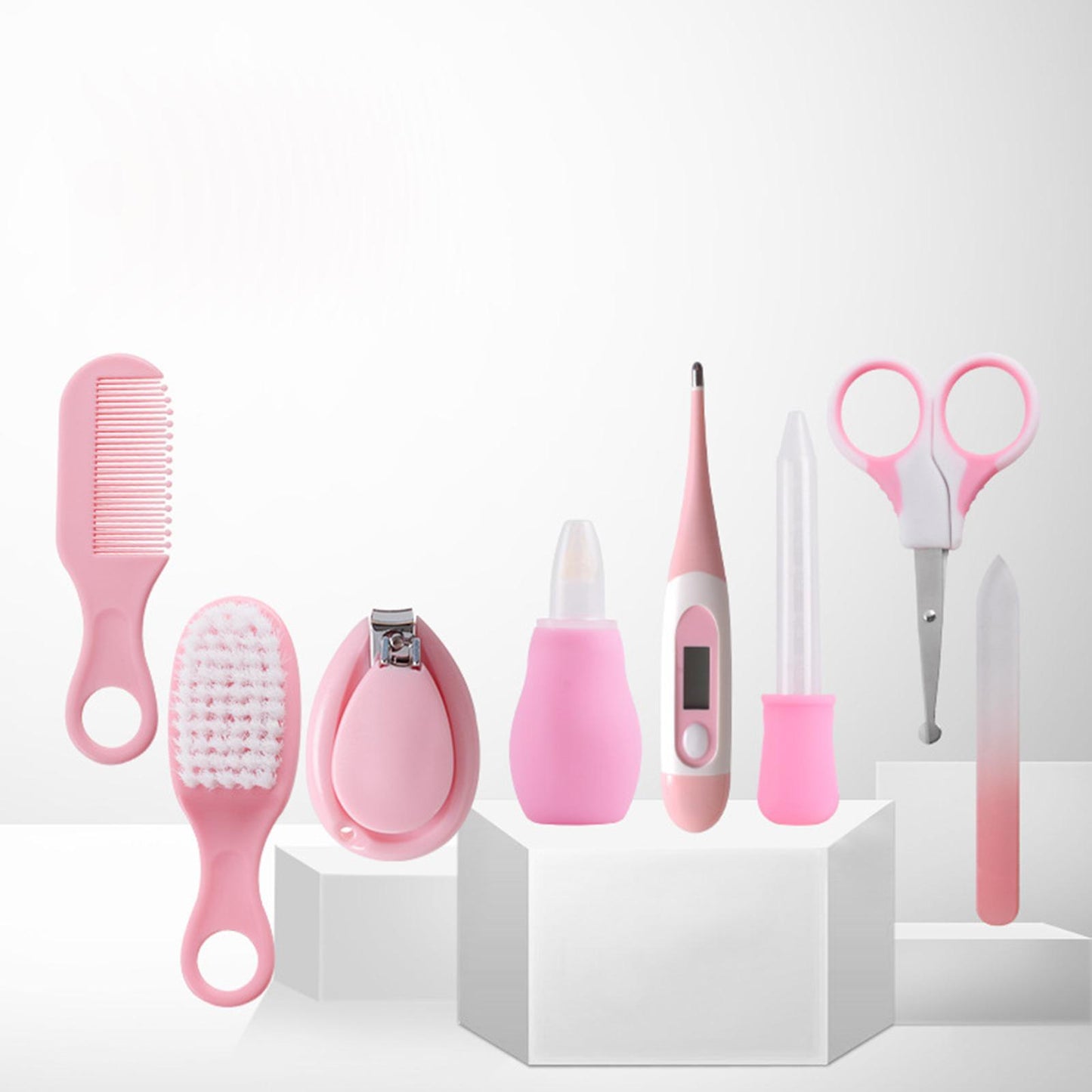 8-pack Baby Care Infant Nail Trimmer Thermometer Kit Essential  Pink