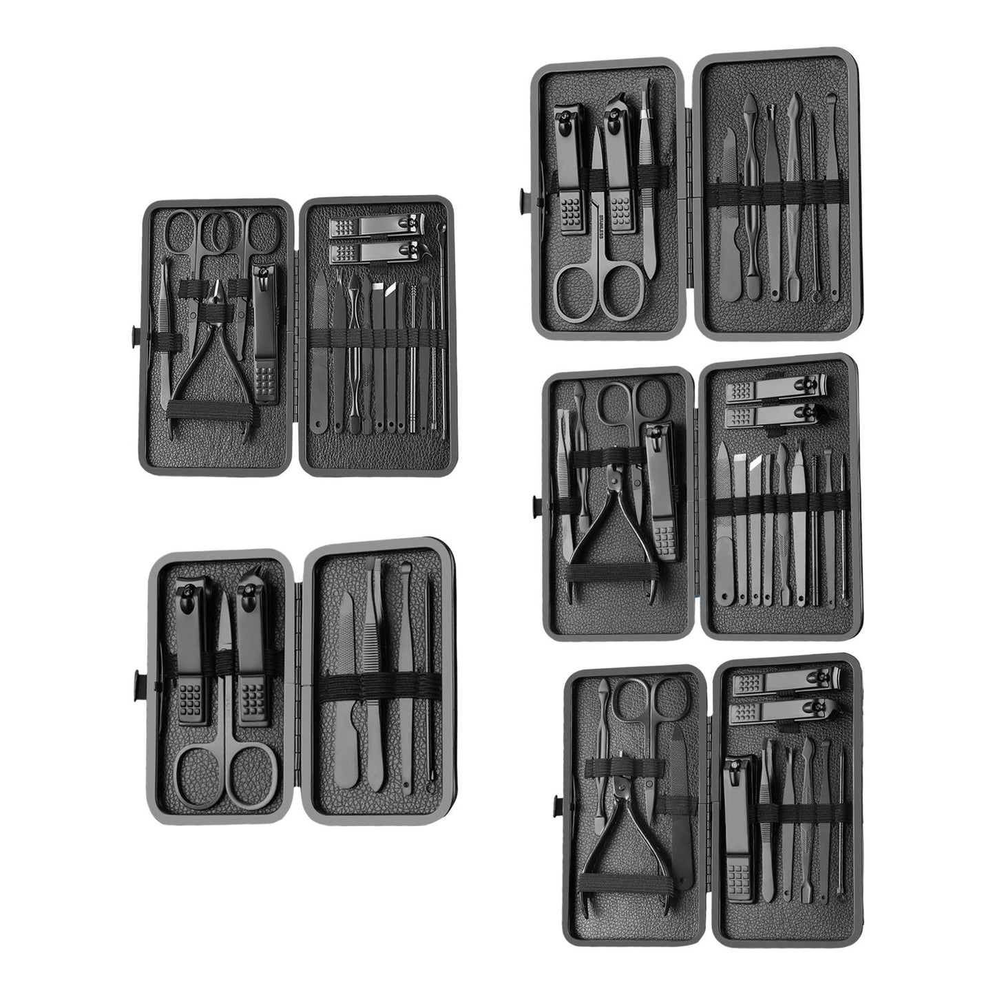 Manicure Nail Clipper Set Nail File Sharp Ear Spoon Fingernail Toenail 7PCS