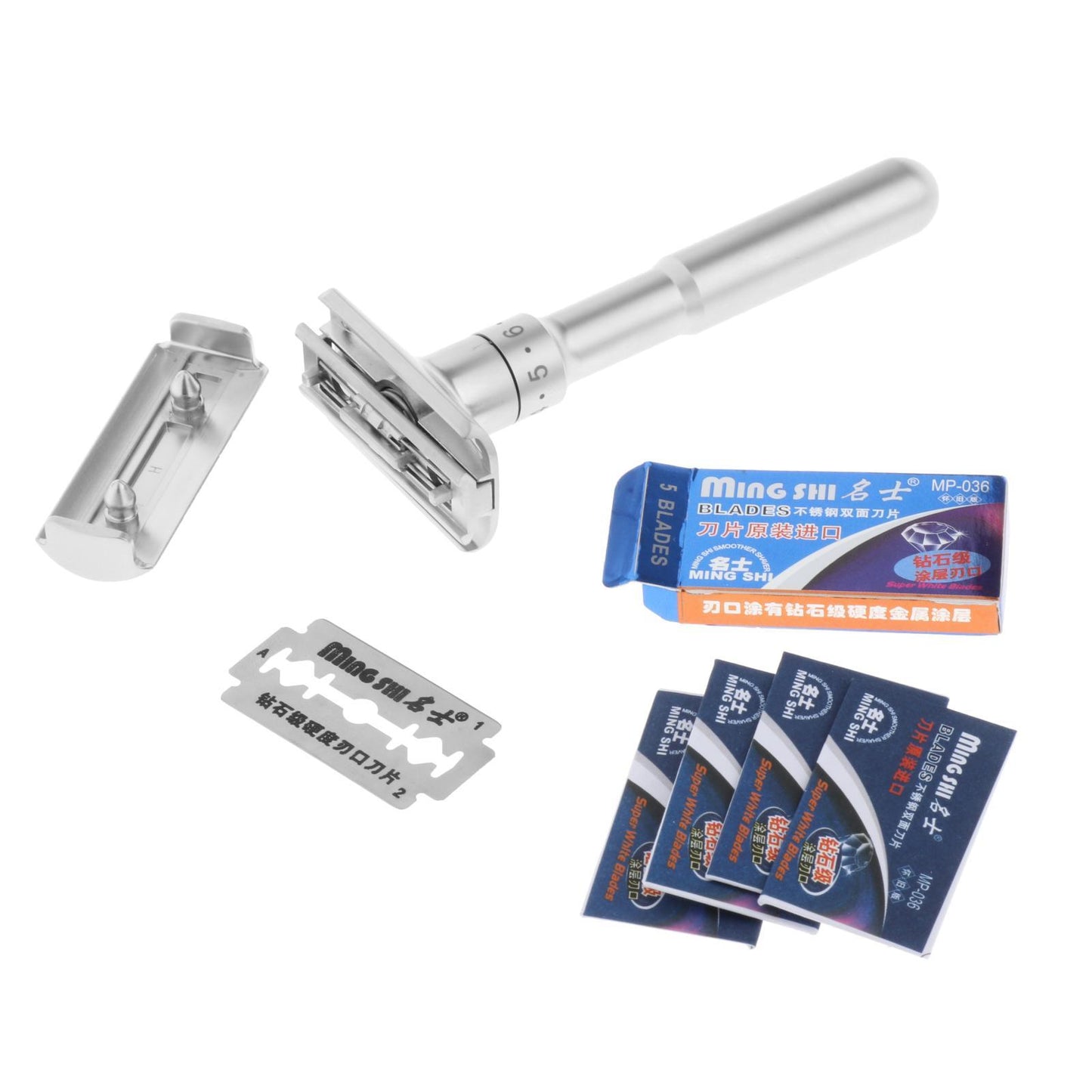 Adjustable Safety Razor Zinc Alloy Classic with 5 Blades for file Hair