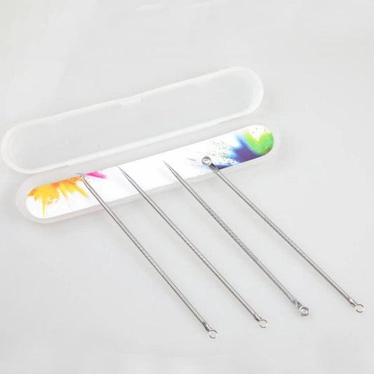 Blackhead Remover Blackhead Tool Kit Pimple Removal Tool 4pcs Silver