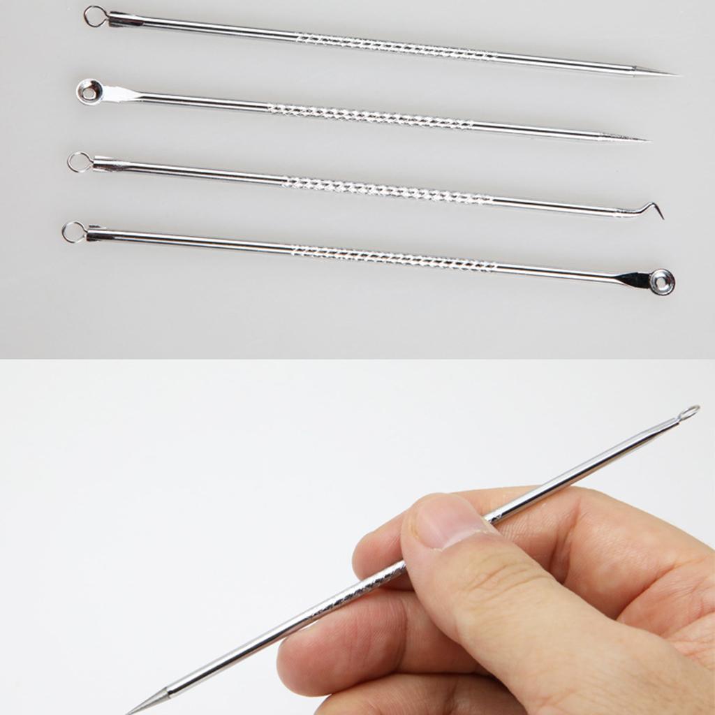 Blackhead Remover Blackhead Tool Kit Pimple Removal Tool 4pcs Silver