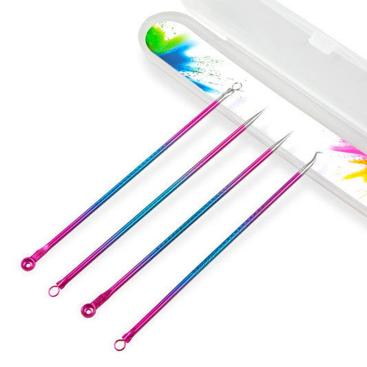 Blackhead Remover Blackhead Tool Kit Pimple Removal Tool 4pcs Red Blue