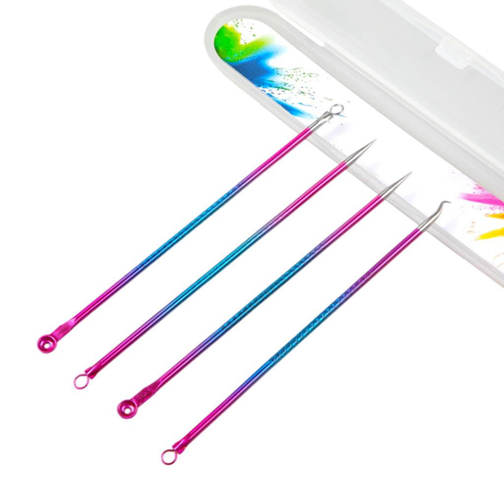 Blackhead Remover Blackhead Tool Kit Pimple Removal Tool 4pcs Red Blue