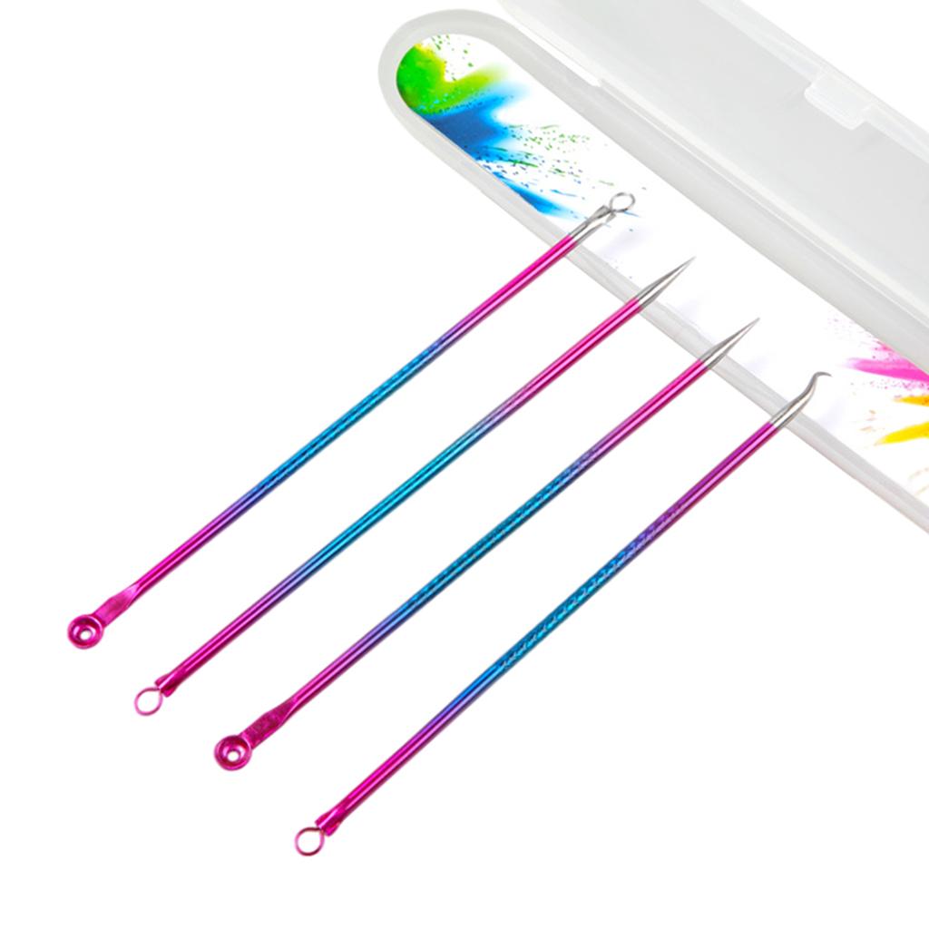 Blackhead Remover Blackhead Tool Kit Pimple Removal Tool 4pcs Red Blue