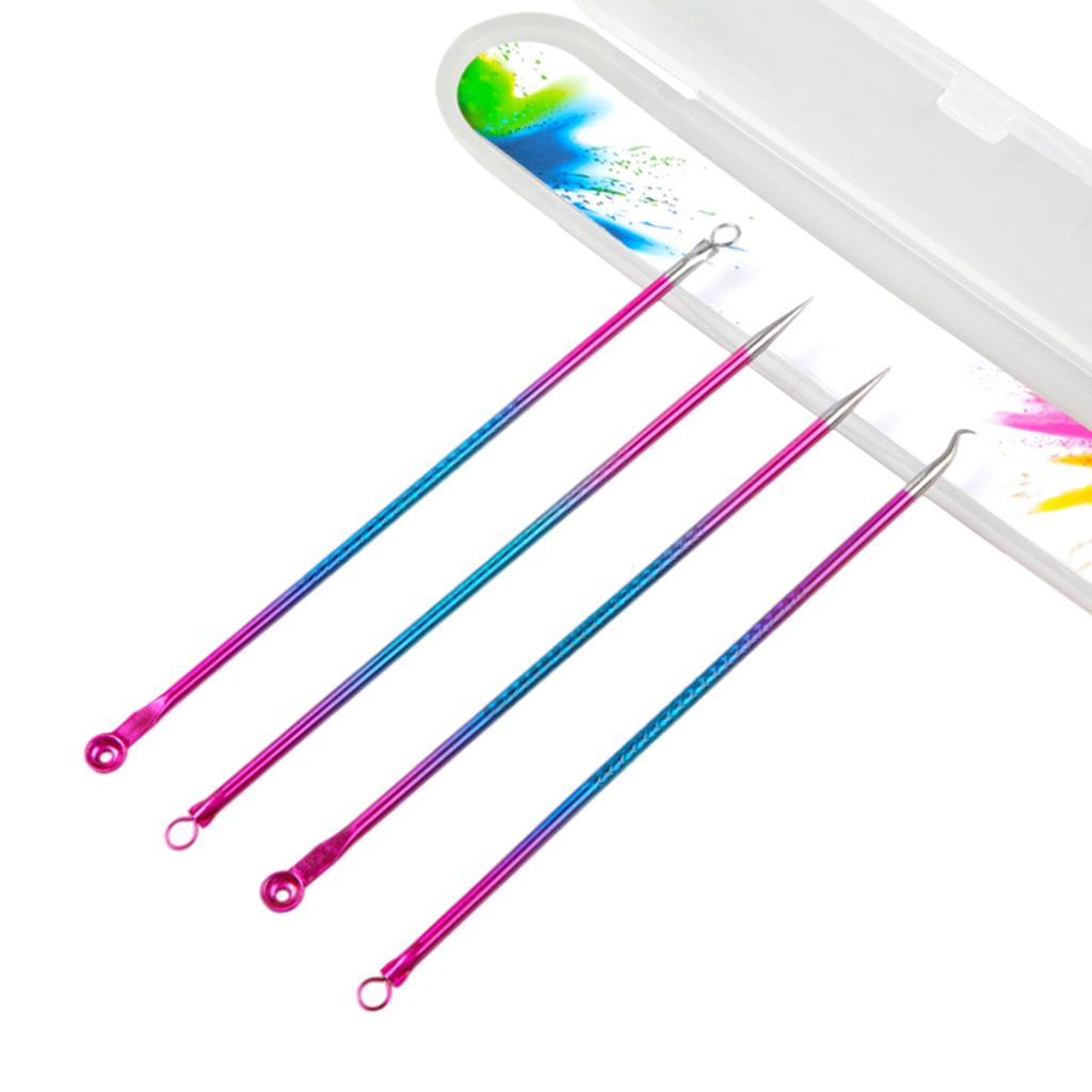 Blackhead Remover Blackhead Tool Kit Pimple Removal Tool 4pcs Red Blue