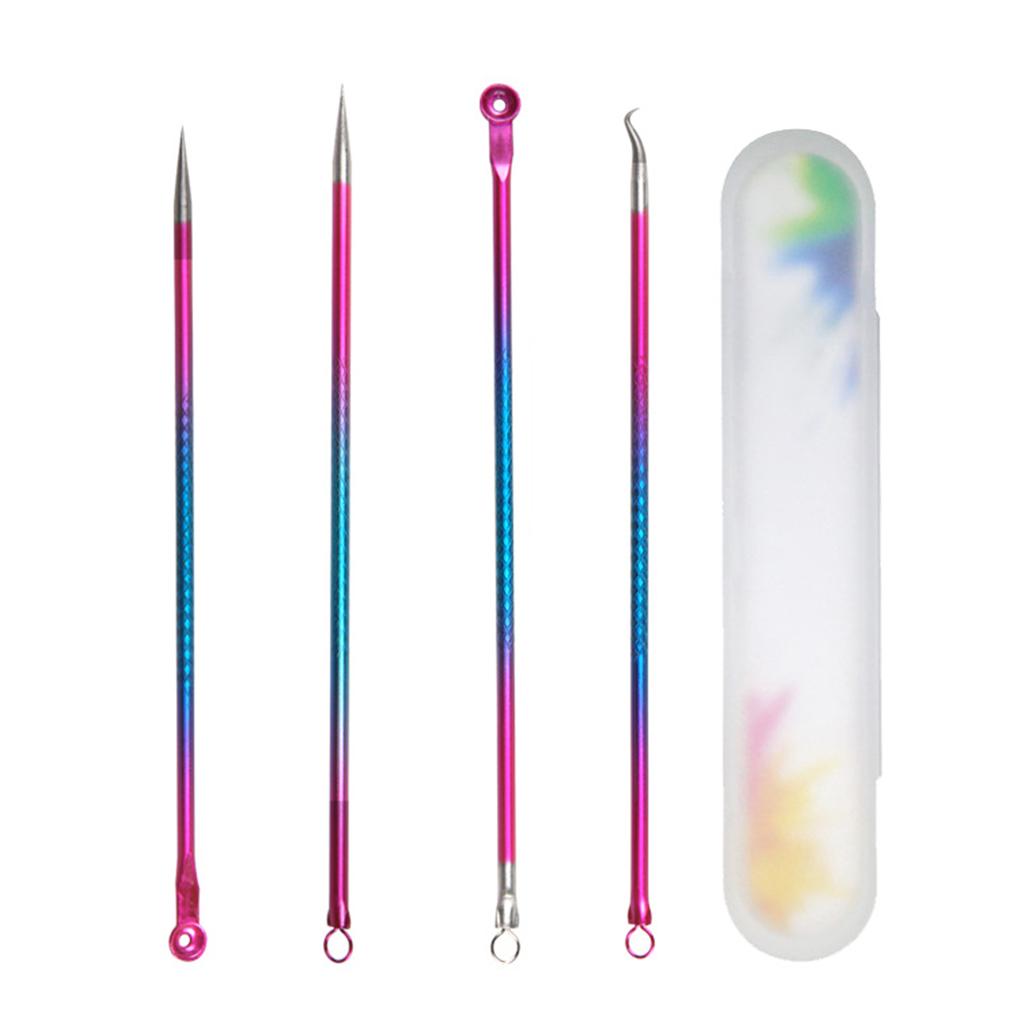 Blackhead Remover Blackhead Tool Kit Pimple Removal Tool 4pcs Red Blue