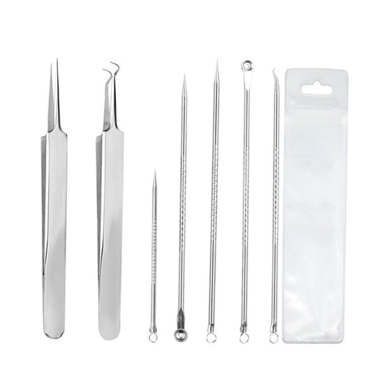 Blackhead Remover Blackhead Tool Kit Pimple Removal Tool 7pcs Silver