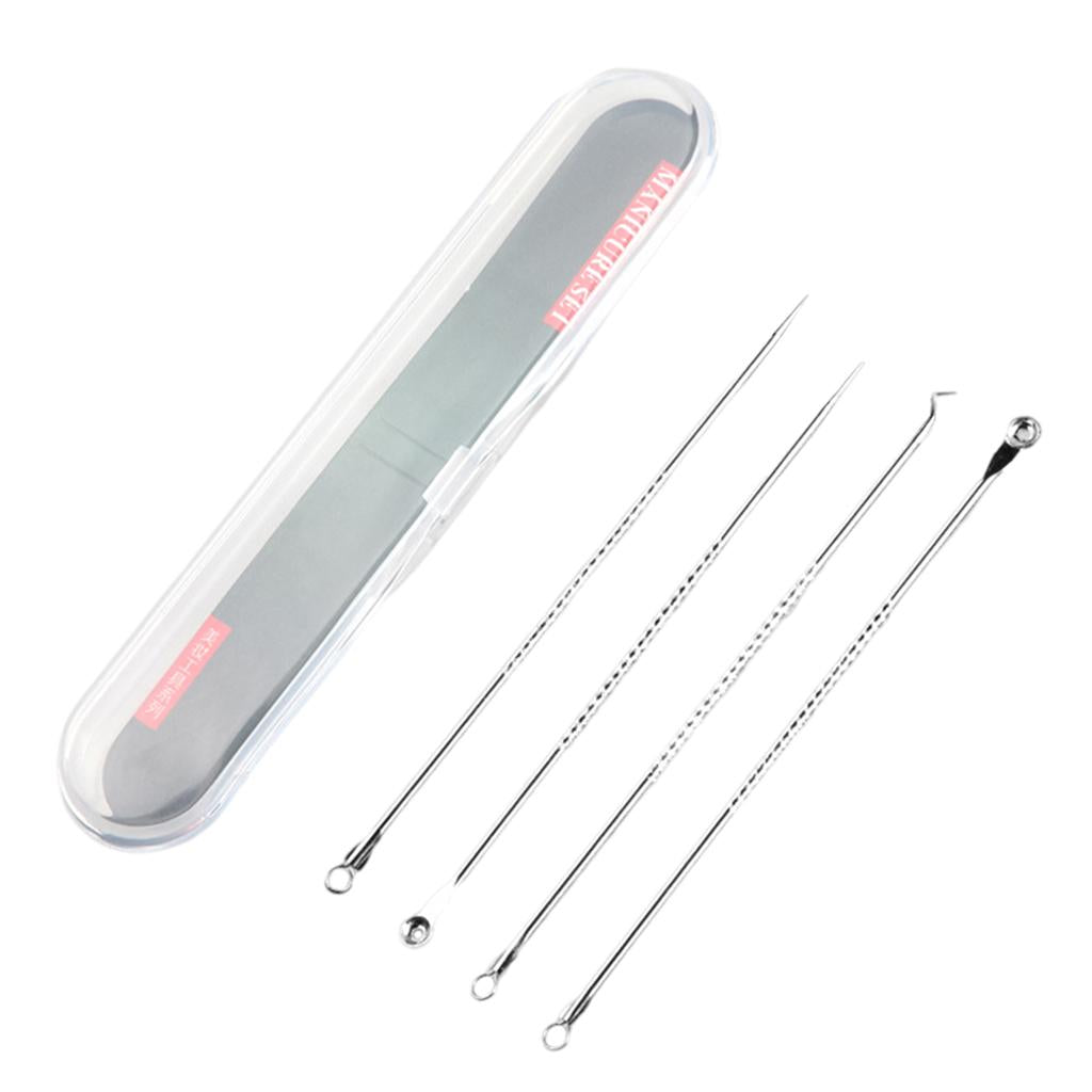 Blackhead Remover Blackhead Tool Kit Pimple Removal Tool 4pcs Chrome Color
