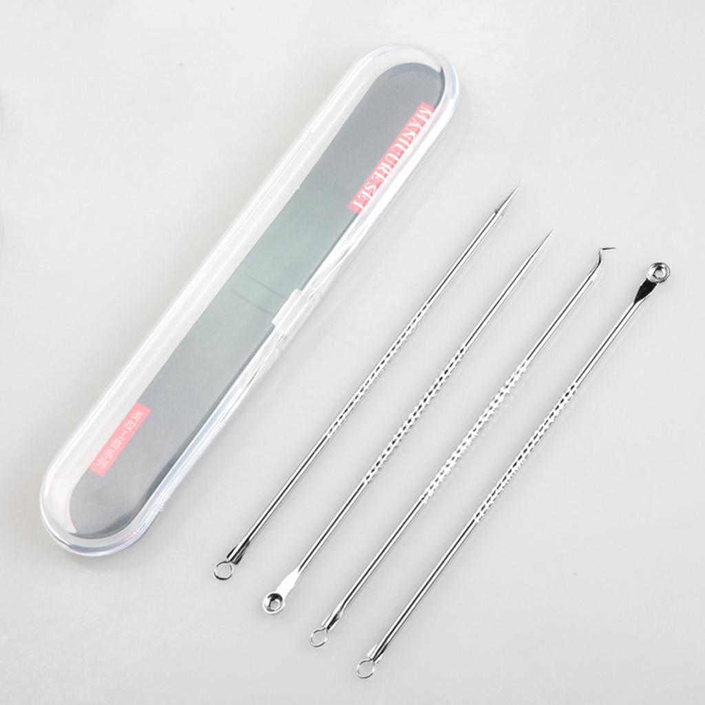 Blackhead Remover Blackhead Tool Kit Pimple Removal Tool 4pcs Chrome Color