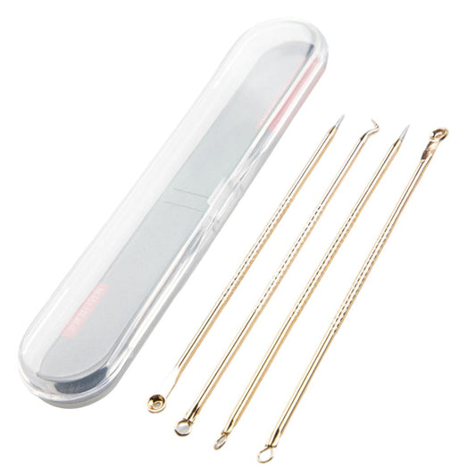 Blackhead Remover Blackhead Tool Kit Pimple Removal Tool 4pcs Gold