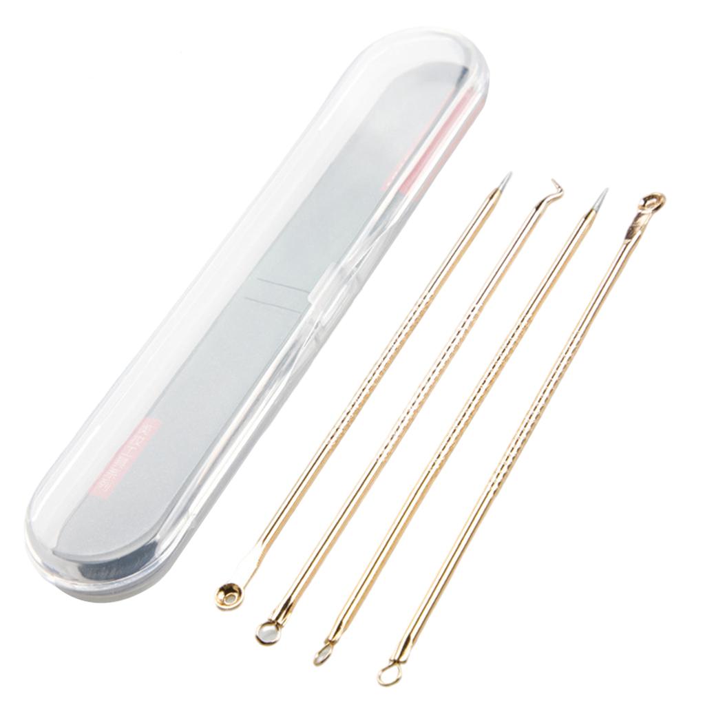 Blackhead Remover Blackhead Tool Kit Pimple Removal Tool 4pcs Gold
