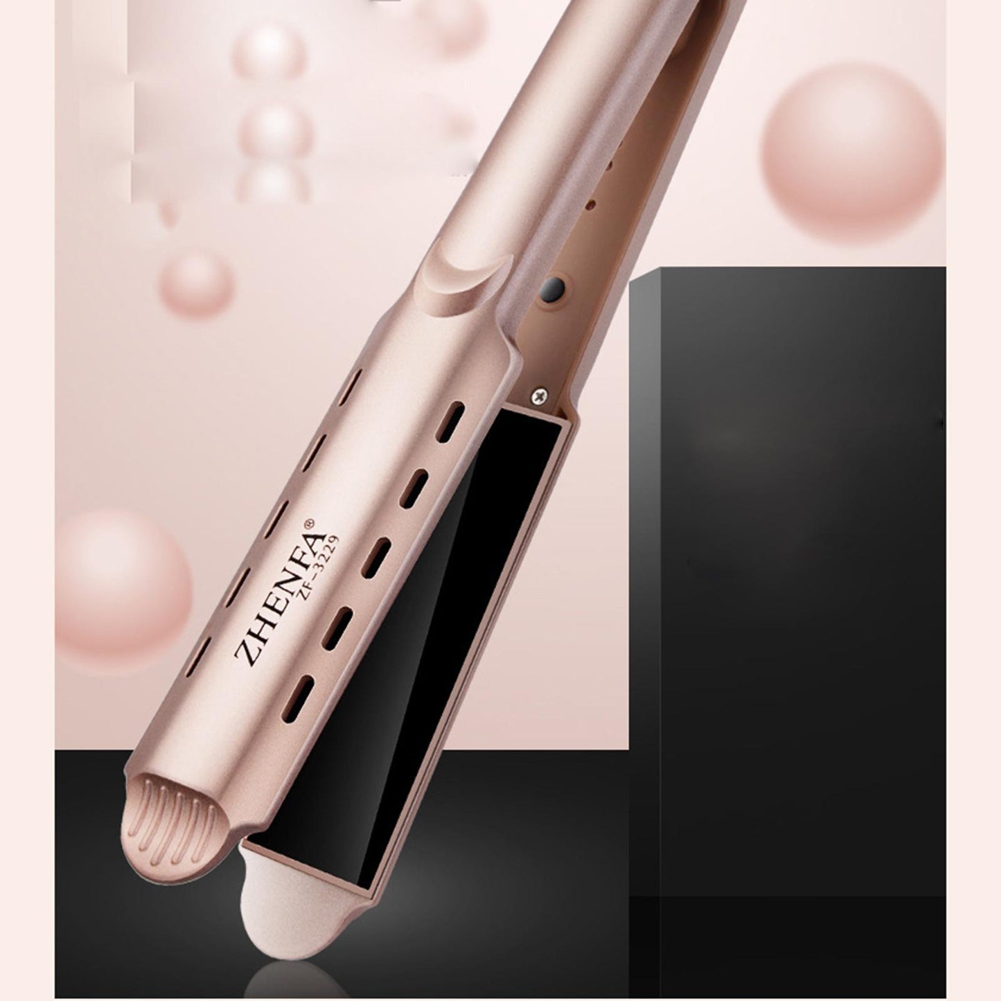 Hair Straightener Curler Curling Iron No Snagging Plug-EU Golden
