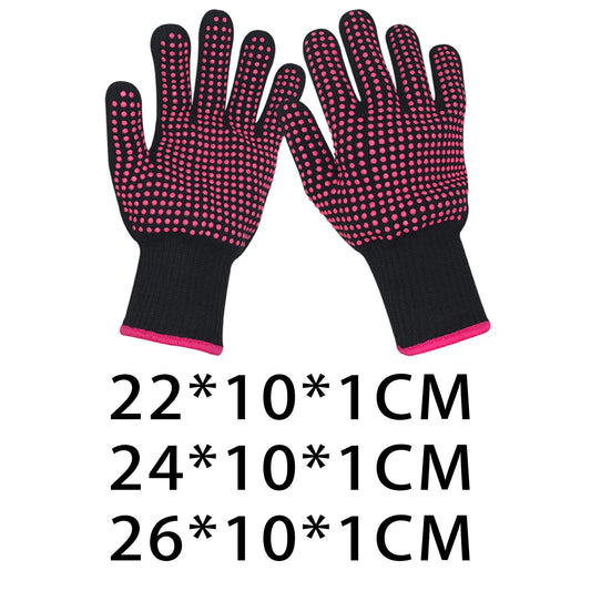 2Pcs Heat Resistant Gloves Durable Silicone Tools for Hair Curler Hair Salon 22x10x1cm