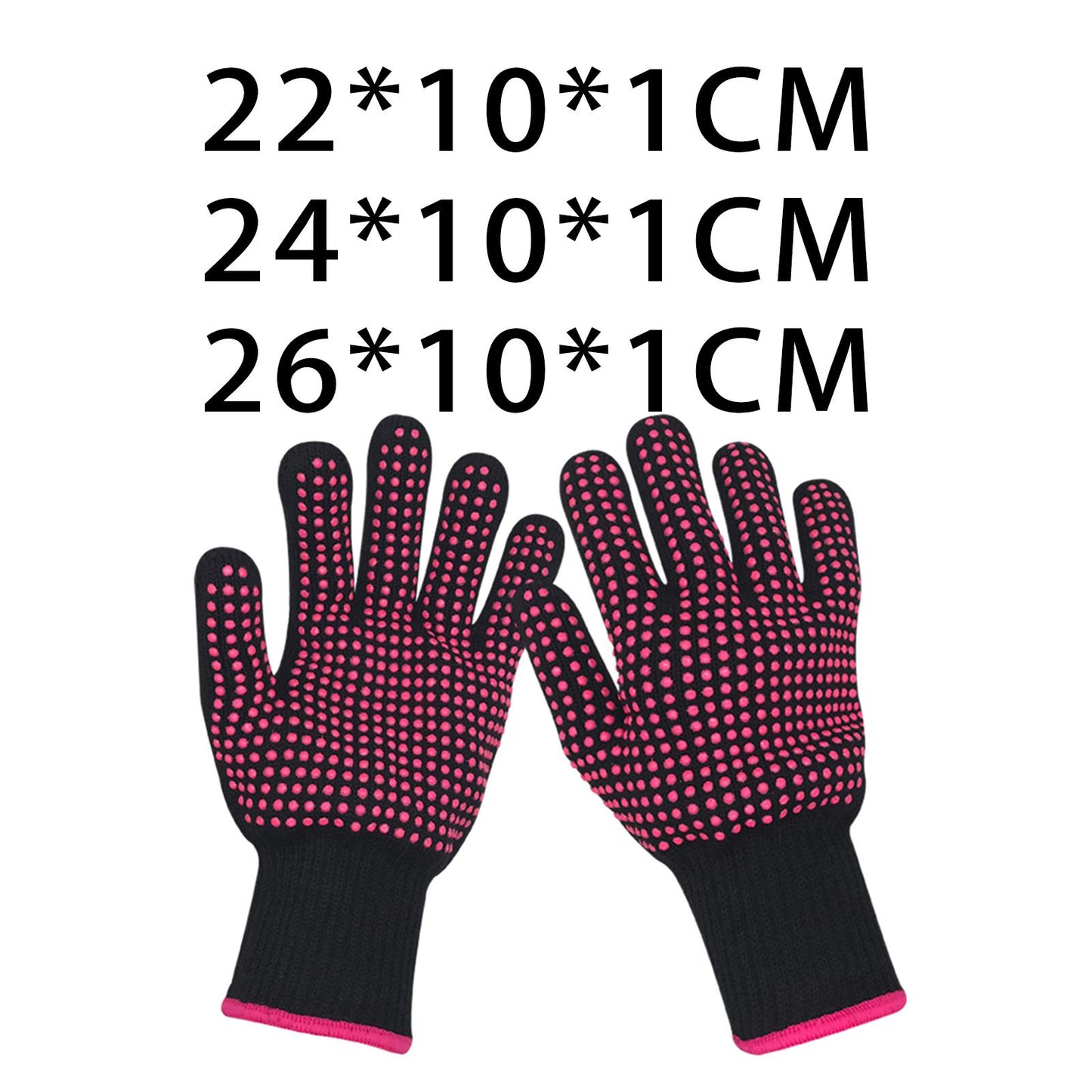 2Pcs Heat Resistant Gloves Durable Silicone Tools for Hair Curler Hair Salon 22x10x1cm