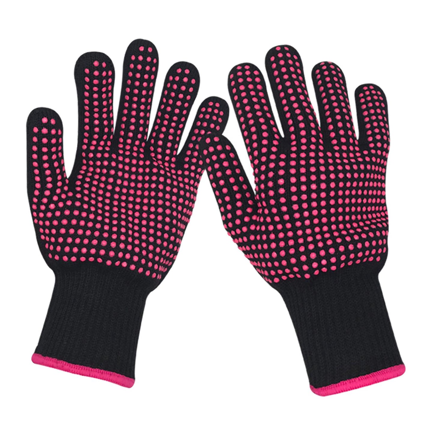 2Pcs Heat Resistant Gloves Durable Silicone Tools for Hair Curler Hair Salon 24x10x1cm