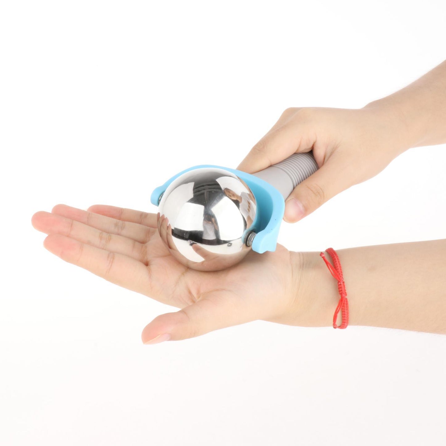 Cold Massage Ball Roller with Handle Back Leg Relaxation Household Blue