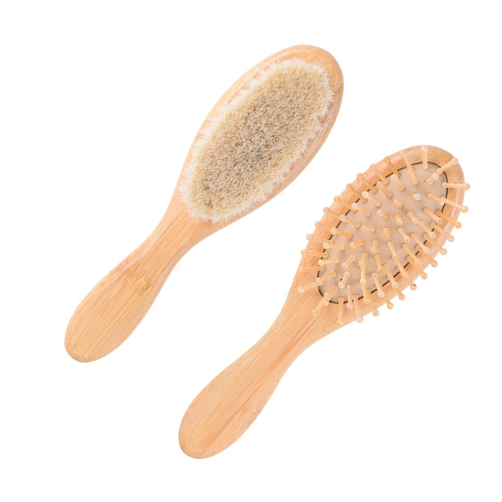 Baby Hair Brush Bamboo Scalp Care Prevents Entangled Shower for Girl Boy
