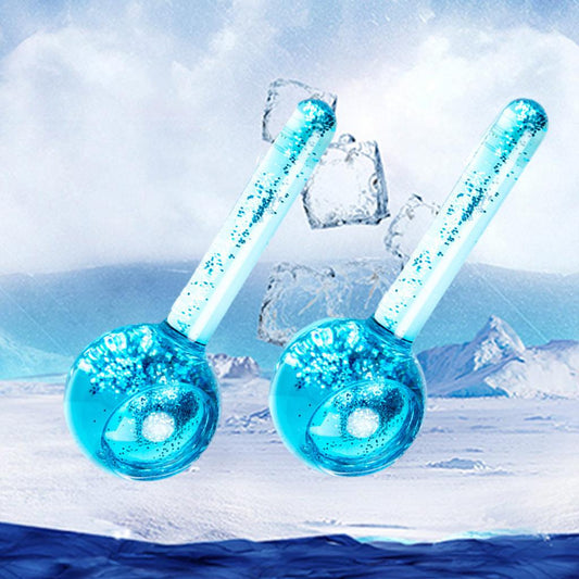 2 Pieces Facial Cooling Ice Globes Ball for Face Neck Care Dark Blue