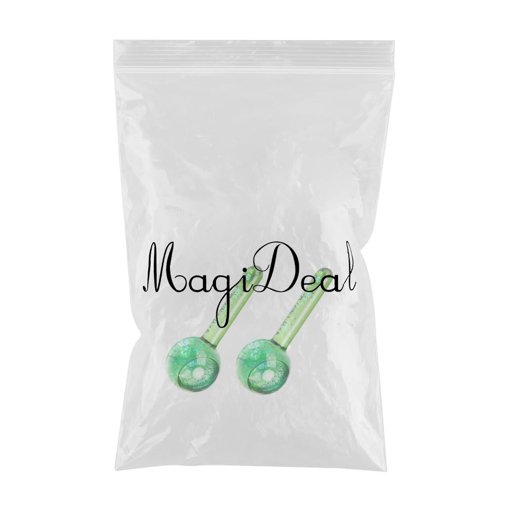 2 Pieces Facial Cooling Ice Globes Ball for Face Neck Care Dark Green