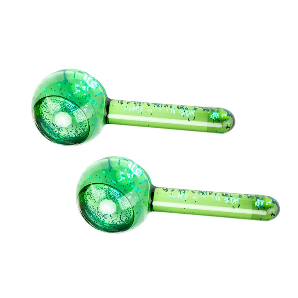 2 Pieces Facial Cooling Ice Globes Ball for Face Neck Care Dark Green