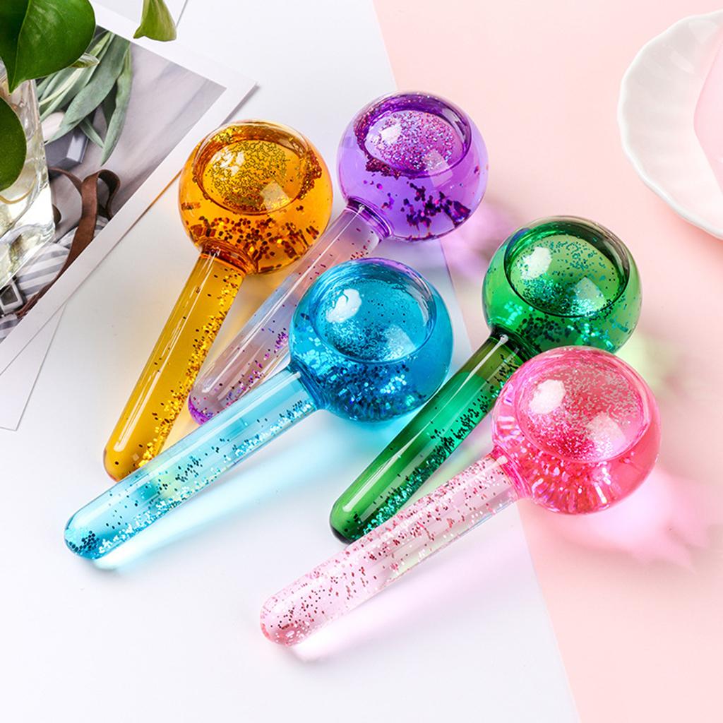 2 Pieces Facial Cooling Ice Globes Ball for Face Neck Care Yellow