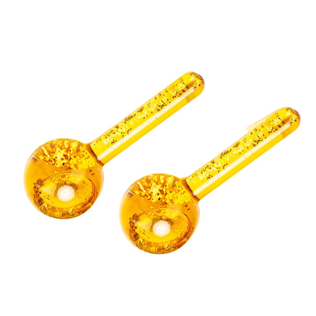 2 Pieces Facial Cooling Ice Globes Ball for Face Neck Care Yellow