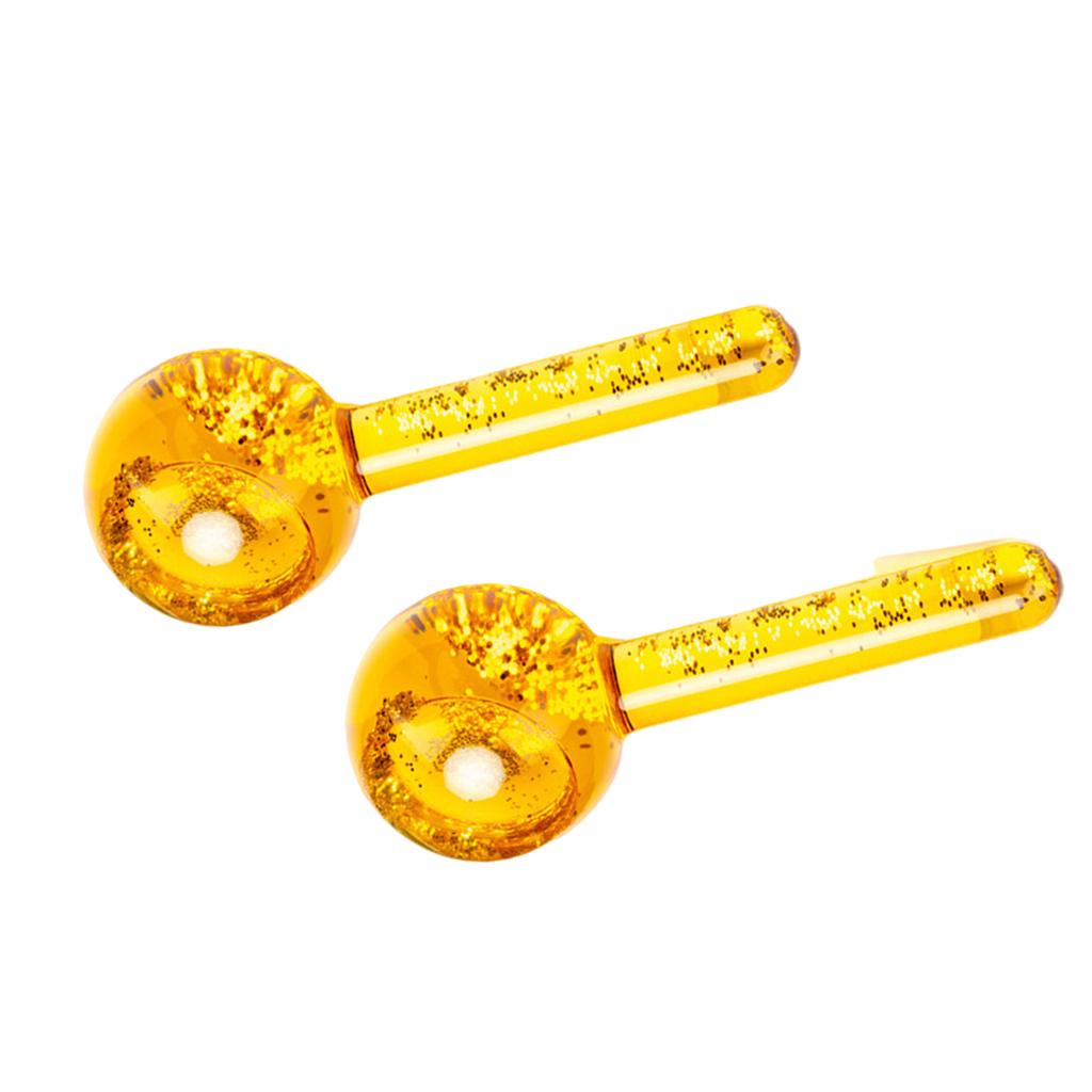 2 Pieces Facial Cooling Ice Globes Ball for Face Neck Care Yellow