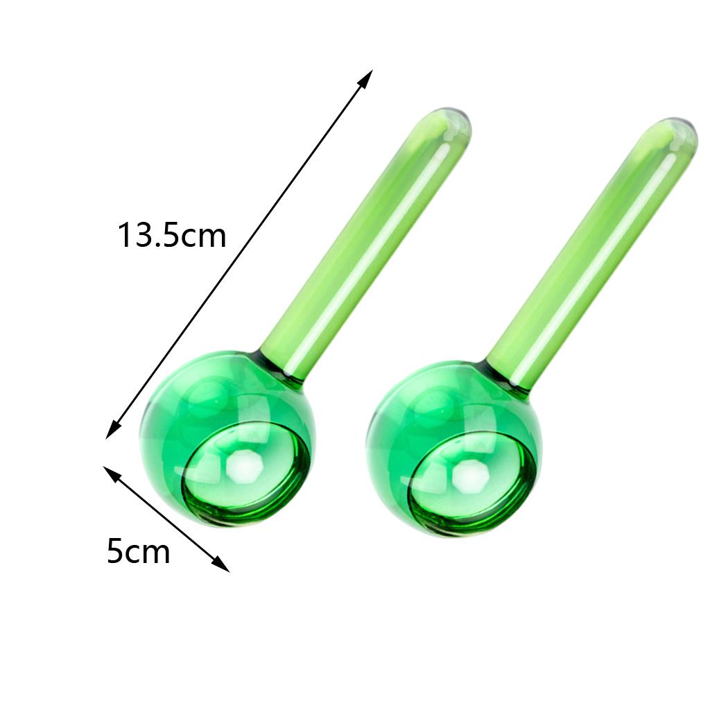 2 Pieces Facial Cooling Ice Globes Ball for Face Neck Care Clear Green