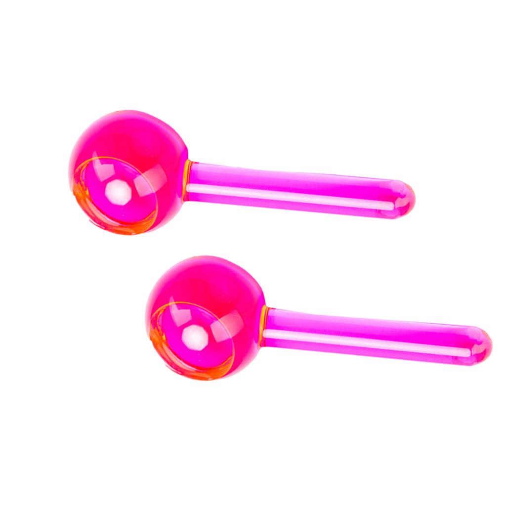2 Pieces Facial Cooling Ice Globes Ball for Face Neck Care Dark Pink