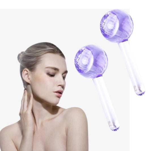 2 Pieces Facial Cooling Ice Globes Ball for Face Neck Care Light Purple