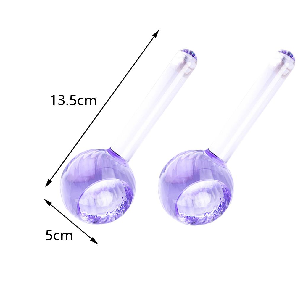 2 Pieces Facial Cooling Ice Globes Ball for Face Neck Care Light Purple