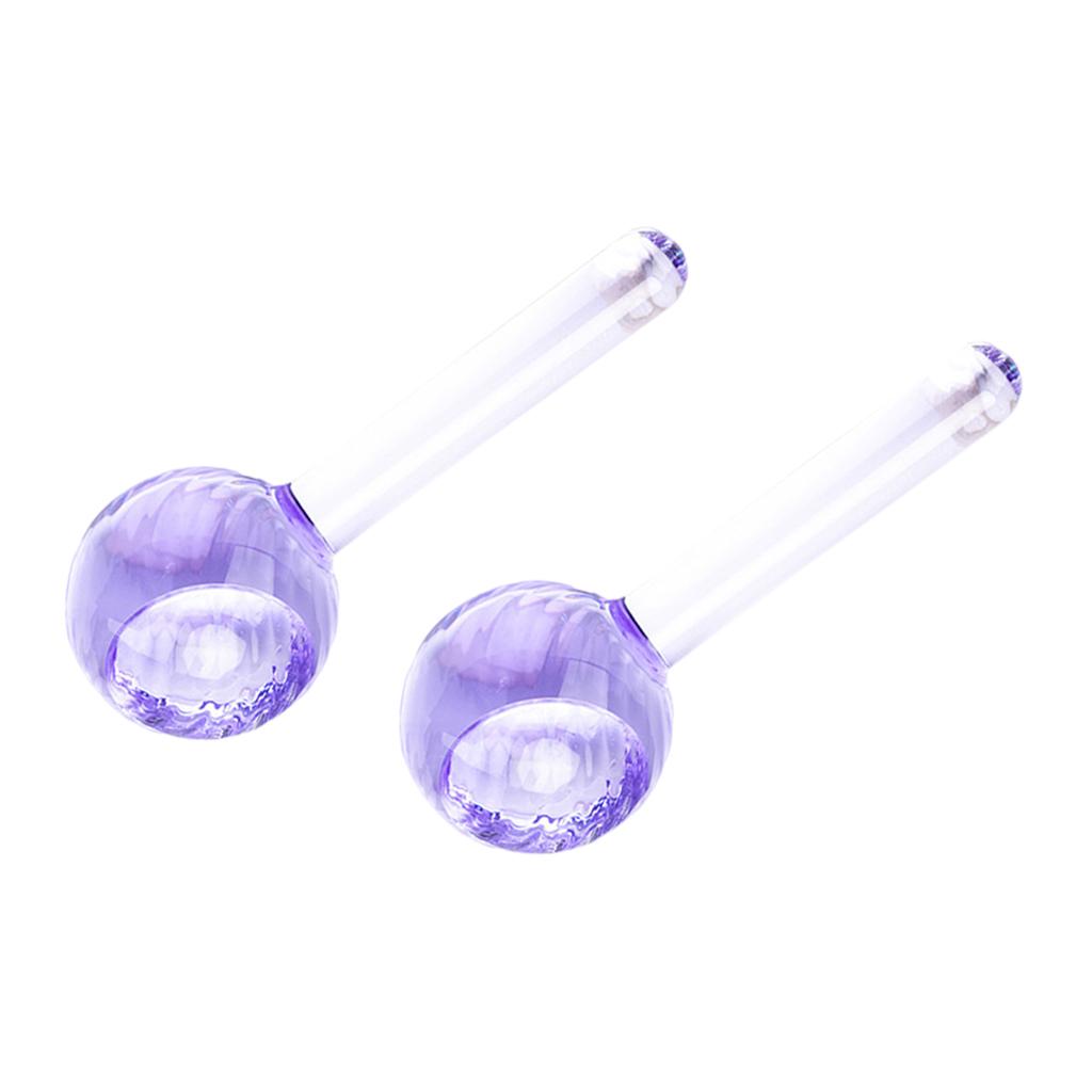 2 Pieces Facial Cooling Ice Globes Ball for Face Neck Care Light Purple
