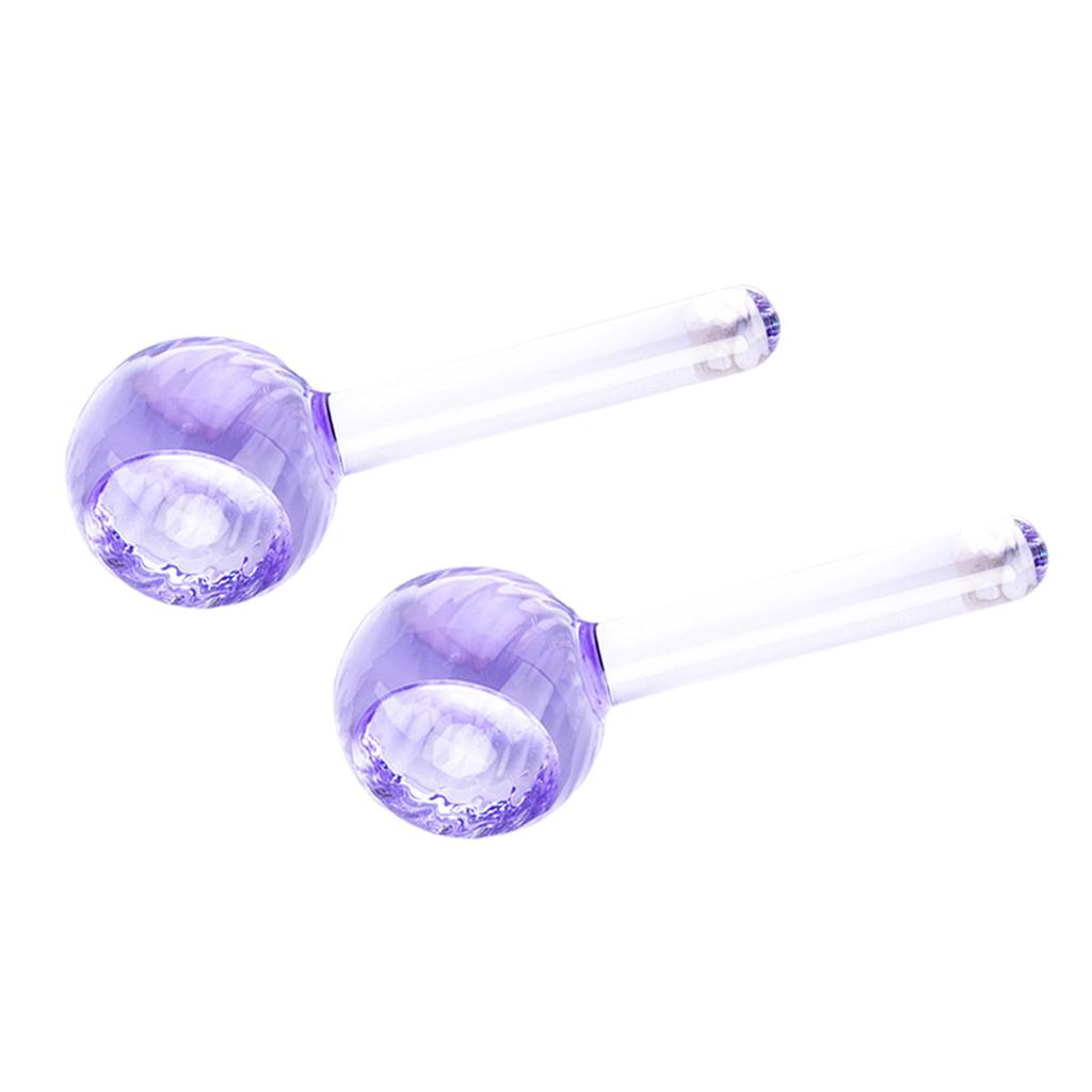 2 Pieces Facial Cooling Ice Globes Ball for Face Neck Care Light Purple