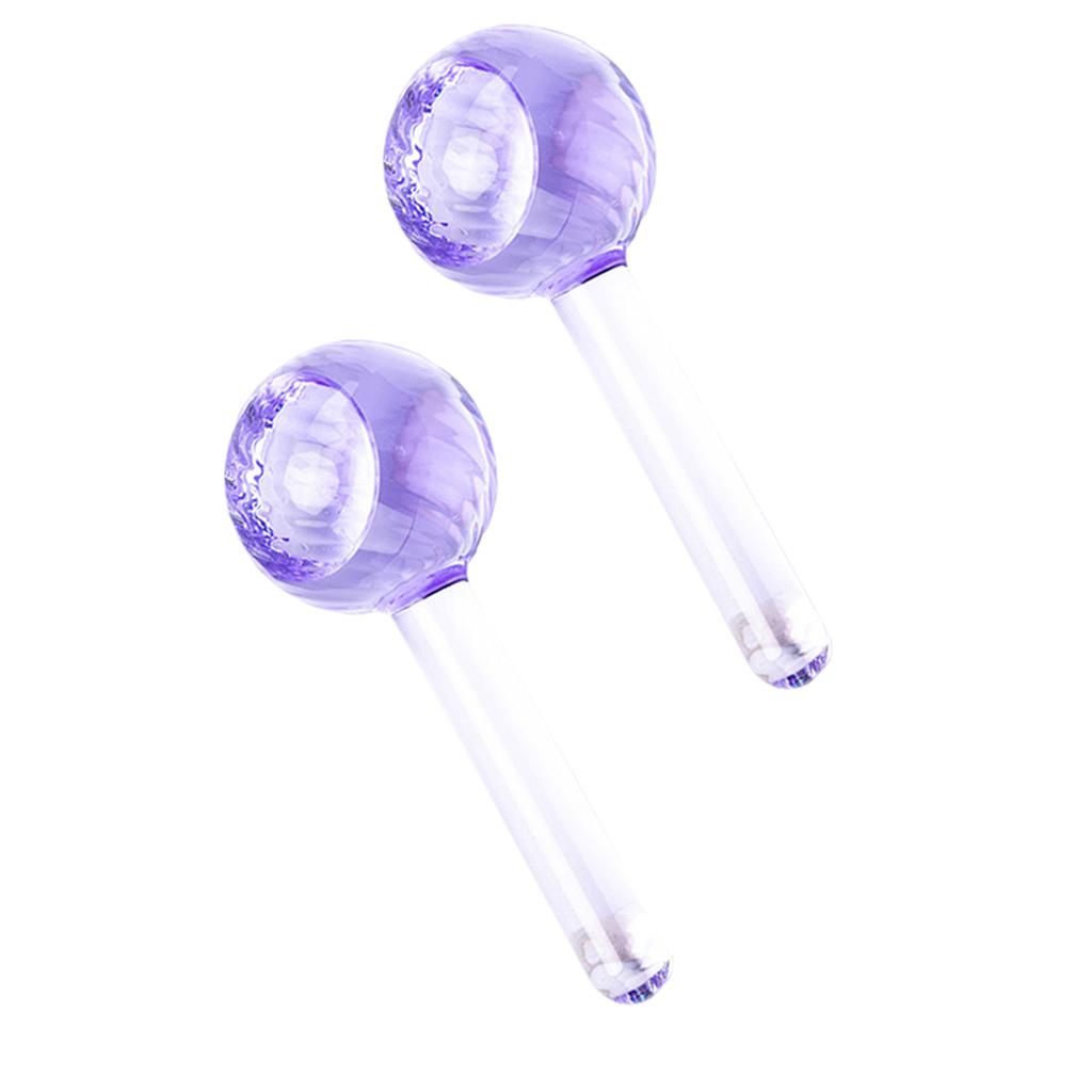 2 Pieces Facial Cooling Ice Globes Ball for Face Neck Care Light Purple