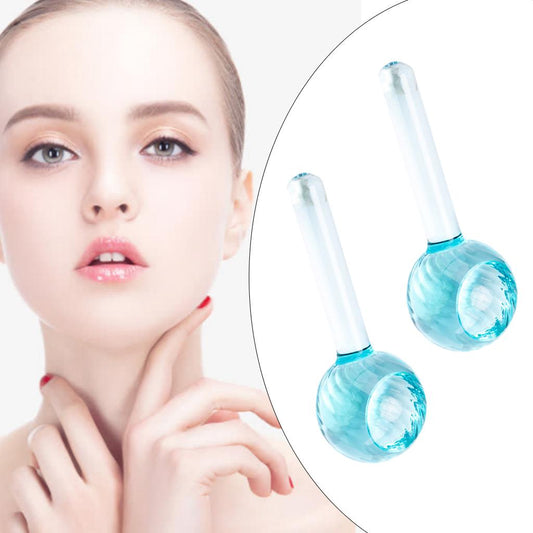 2 Pieces Facial Cooling Ice Globes Ball for Face Neck Care Light Blue